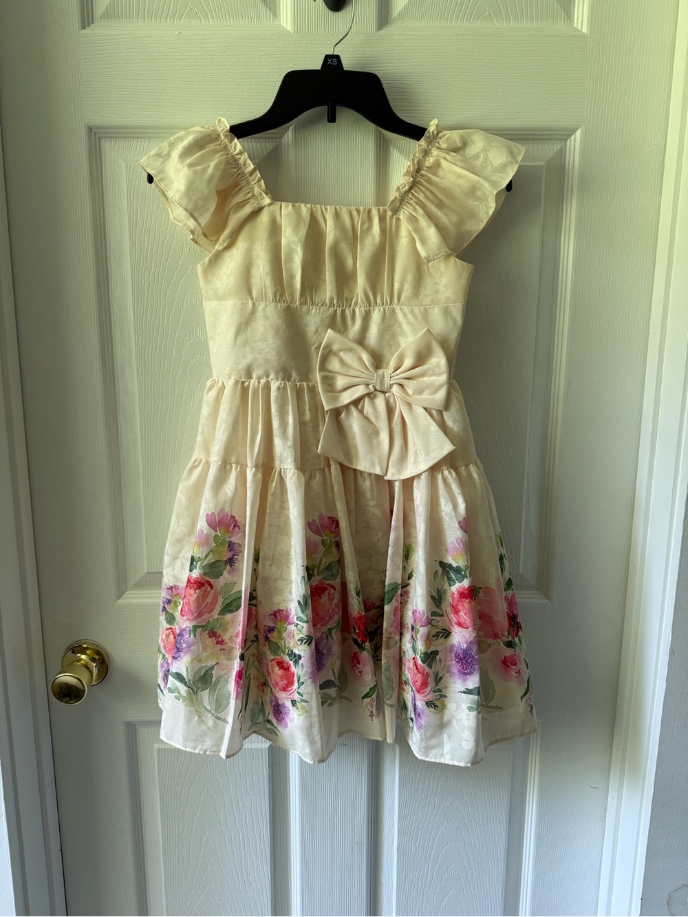 Bonnie Jean Cream Floral Bow Party Dress